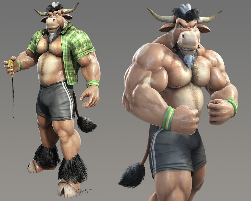 anthro beard biceps big_muscles biped black_hair body_hair bottomwear brown_body brown_eyes brown_fur bulge chest_hair clothed clothing cloven_hooves facial_hair flexing fur grey_hair hair hooves horn looking_at_viewer male musclegut muscular muscular_anthro muscular_male nipples open_clothing open_shirt open_topwear pecs shirt shorts solo standing teeth topless topwear vein wristband braford sam_(braford) bovid bovine cattle mammal 3d_(artwork) 5:4 digital_media_(artwork)