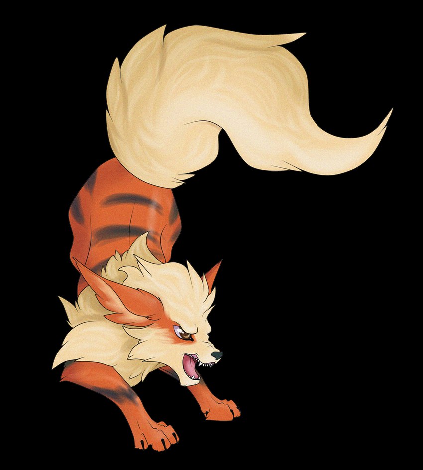 ambiguous_gender black_nose blonde_mane brown_eyes feral fur mane open_mouth orange_body orange_fur red_tongue sharp_teeth simple_background solo striped_back striped_body striped_fur striped_legs stripes tail teeth tongue transparent_background yellow_tail milk-jug nintendo pokemon arcanine generation_1_pokemon pokemon_(species) alpha_channel