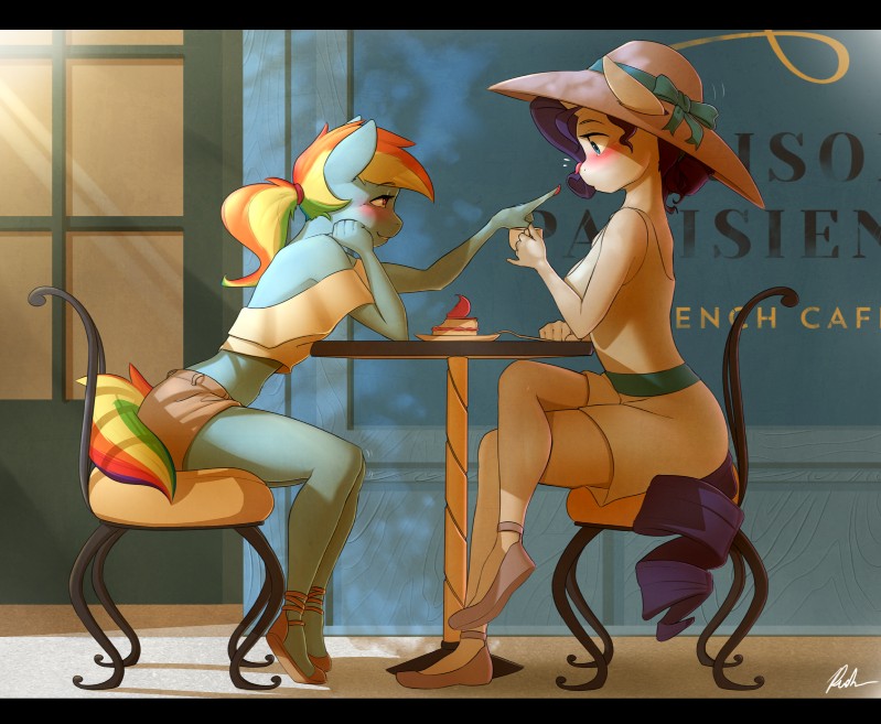 rainbow dash and rarity (friendship is magic and etc) created by pudgeruffian