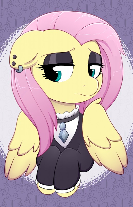 clothing ear_piercing eyeshadow female hair long_hair makeup piercing solo wings moozua friendship_is_magic hasbro my_little_pony mythology fluttershy_(mlp) equid equine mammal mythological_creature mythological_equine pegasus 2018 absurd_res digital_media_(artwork) hi_res