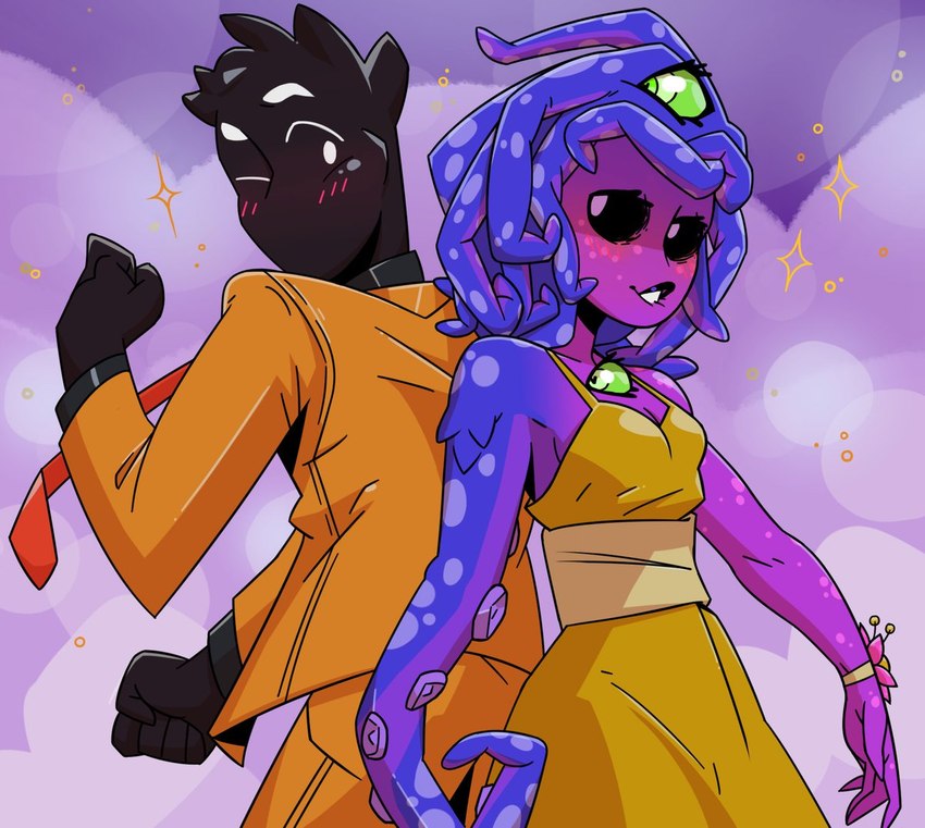 black_body black_sclera black_skin black_tie_(suit) blush clothing dress duo female male male/female mouthless multi_eye not_furry prom purple_body purple_skin suit tentacle_arms tentacle_limbs tentacles brandt_(artist) monster_prom oz_(monster_prom) zoe_z'gord animal_humanoid cephalopod cephalopod_humanoid eldritch_abomination humanoid marine marine_humanoid mollusk mollusk_humanoid monster 2021