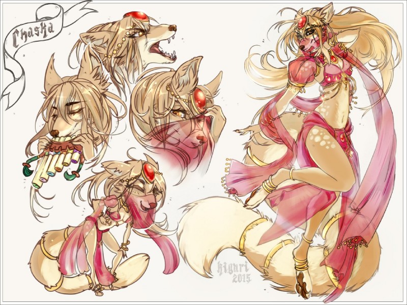 amber_eyes angry anthro barefoot belly_dancer big_tail biped blonde_hair breasts cleavage clothed clothing feet female fluffy fluffy_tail hair hindpaw jewelry looking_at_viewer one_eye_closed paws skimpy smile solo tail veil wink kiguri canid canine mammal 4:3