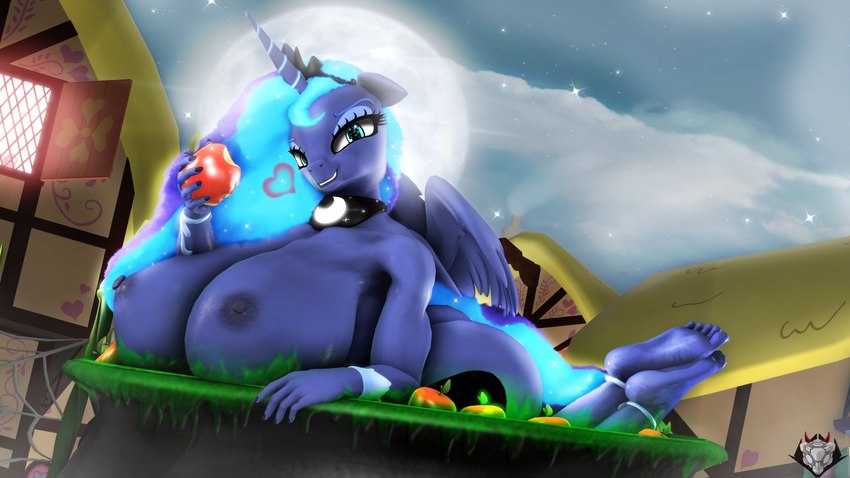 anthro anthrofied apple big_breasts big_butt breasts butt cauldron feet female food fruit horn moon night nude plant slime solo wings naughty_cube friendship_is_magic hasbro my_little_pony mythology princess_luna_(mlp) equid equine horse mammal mythological_creature mythological_equine pony winged_unicorn 16:9 3d_(artwork) 4k absurd_res digital_media_(artwork) hi_res widescreen