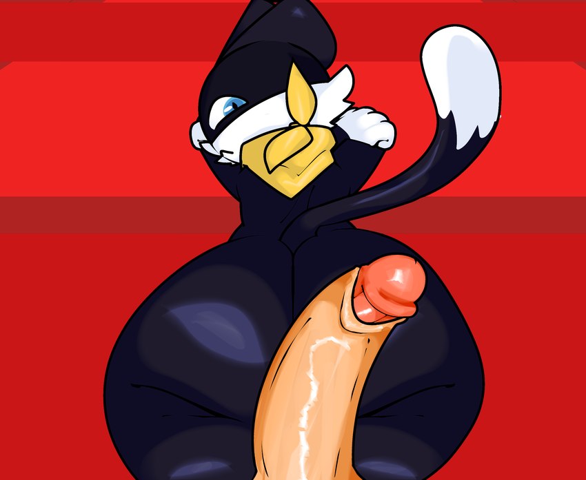 anthro big_butt big_penis black_body black_fur blue_eyes butt cat_tail disembodied_penis duo first_person_view fur genitals glistening glistening_body glistening_genitalia glistening_penis huge_butt human_on_anthro human_pov humanoid_genitalia humanoid_penis interspecies kerchief looking_back male male/male male_on_anthro male_on_human male_pov markings mask penis penis_on_butt scarf tail tail_markings thick_thighs white_body white_fur worried woopyy persona_(series) persona_5 morgana_(persona) domestic_cat felid feline felis human mammal tuxedo_cat hi_res