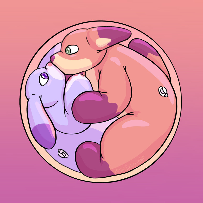 anthro bound bubble confinement cuddling duo encasement featureless_feet featureless_hands feet female glistening glistening_body green_eyes hug in_bubble inflatable inflation kissing looking_at_another male male/female nozzle orange_body pool_toy purple_body purple_eyes slightly_chubby seijin_wright disney zootopia judy_hopps nick_wilde animate_inanimate canid canine fox lagomorph leporid living_inflatable mammal rabbit red_fox true_fox 1:1 hi_res