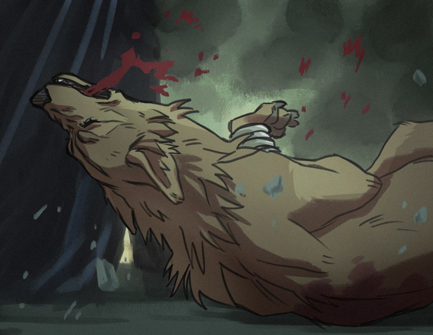 black_nose blood bodily_fluids claws feral fur lying outside paws solo toe_claws akella-yukami wolf's_rain toboe_(wolf's_rain) canid canine canis mammal wolf 2021 digital_media_(artwork)