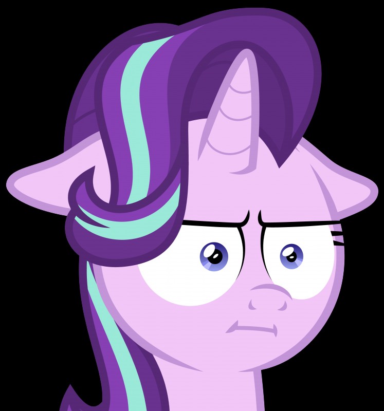 female feral hair horn looking_at_viewer multicolored_hair simple_background solo transparent_background amarthgul friendship_is_magic hasbro my_little_pony mythology starlight_glimmer_(mlp) equid equine mammal mythological_creature mythological_equine unicorn 2018 absurd_res alpha_channel hi_res reaction_image