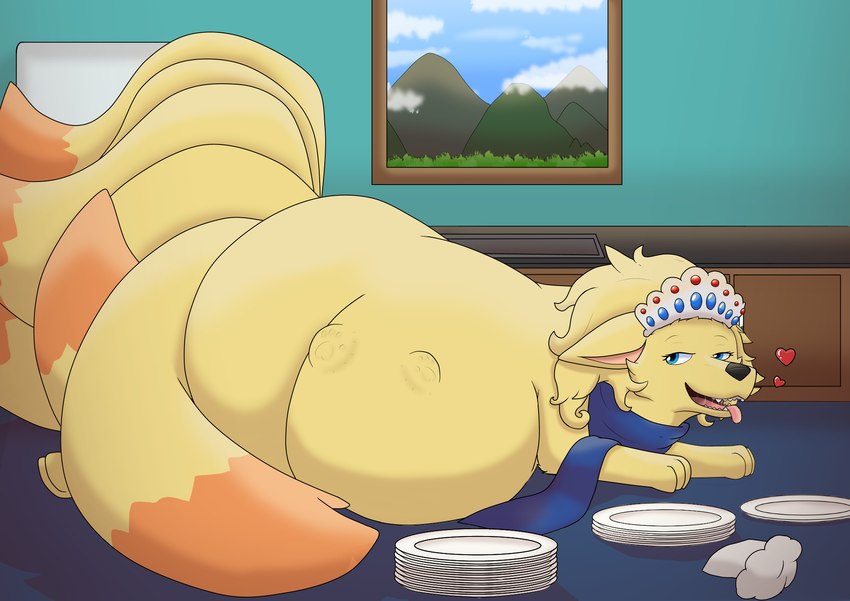 abdominal_bulge belly big_belly duo female feral feral_pred fully_inside heart_symbol multi_tail oral_vore overweight solo tail vore blueflarefox1 nintendo pokemon emberflame_(tavin_forchune) generation_1_pokemon ninetales pokemon_(species) hi_res