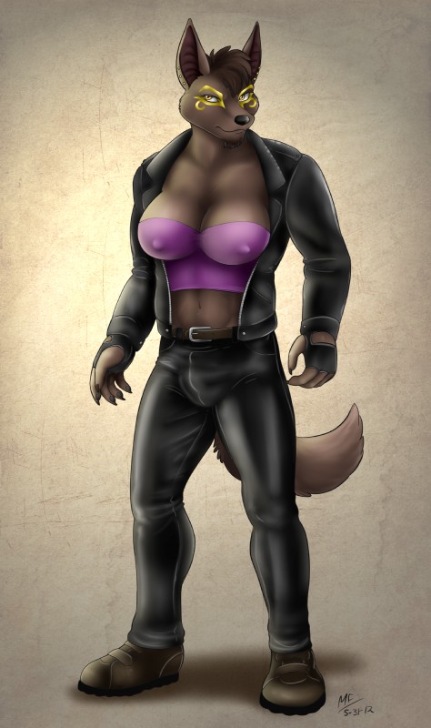 anthro breasts bulge clothing gloves gynomorph handwear intersex leather muscular muscular_anthro muscular_gynomorph muscular_intersex nipples solo tail conditional_dnp moodyferret nefer anubian_jackal canid canine canis jackal mammal absurd_res digital_media_(artwork) hi_res shaded