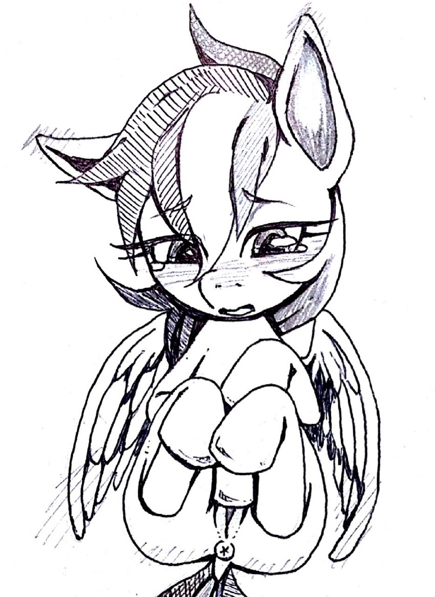 anus blush feathered_wings feathers female feral fondling genitals hair lying on_back pussy self_fondle simple_background solo white_background wings negoya friendship_is_magic hasbro my_little_pony mythology rainbow_dash_(mlp) equid equine mammal mythological_creature mythological_equine pegasus hi_res