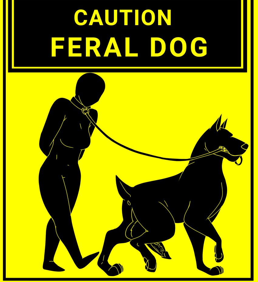 animal_genitalia animal_penis bestiality canine_genitalia canine_penis collar dominant dominant_feral dominant_male duo faceless_character faceless_female female female_on_feral feral genitals human_on_feral interspecies male male/female penis warning_sign yellow_and_black cajuzinho02 anon fan_character canid canine canis dobermann domestic_dog human mammal pinscher hi_res monochrome