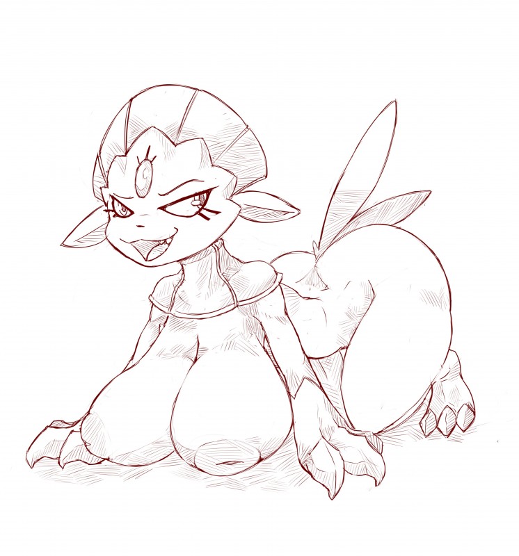 all_fours anthro areola big_areola big_breasts big_nipples breasts female huge_breasts inverted_nipples looking_back nipples puffy_areola solo cladz nintendo pokemon generation_4_pokemon pokemon_(species) weavile absurd_res hi_res