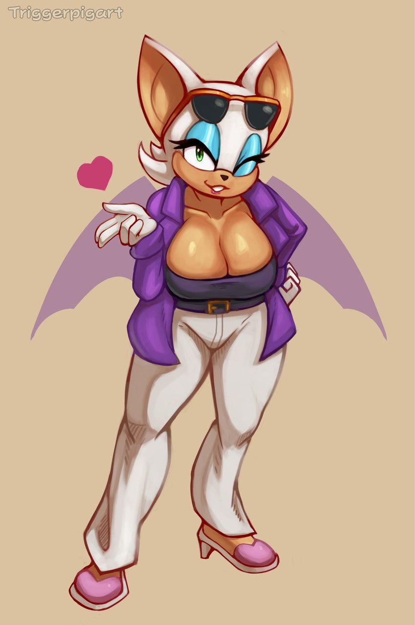 rouge the bat (sonic the hedgehog (series) and etc) created by triggerpigart