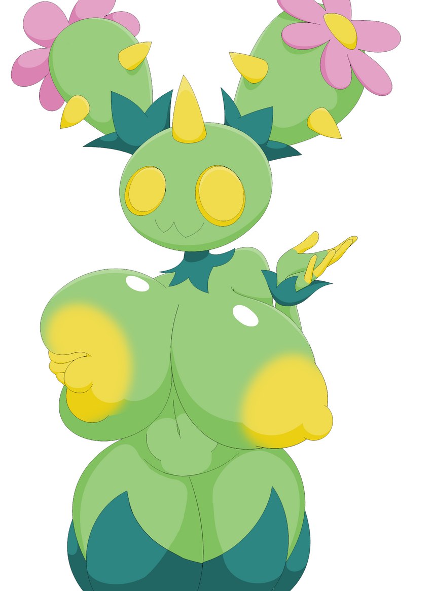 5_fingers areola big_breasts breasts cactus female fingers green_body holding_breast huge_breasts nipples non-mammal_nipples not_furry plant solo yellow_areola yellow_nipples shmeepo third-party_edit nintendo pokemon cactus_creature cactus_humanoid elemental_creature elemental_humanoid flora_fauna generation_5_pokemon humanoid maractus plant_humanoid pokemon_(species) 2022 absurd_res digital_media_(artwork) hi_res