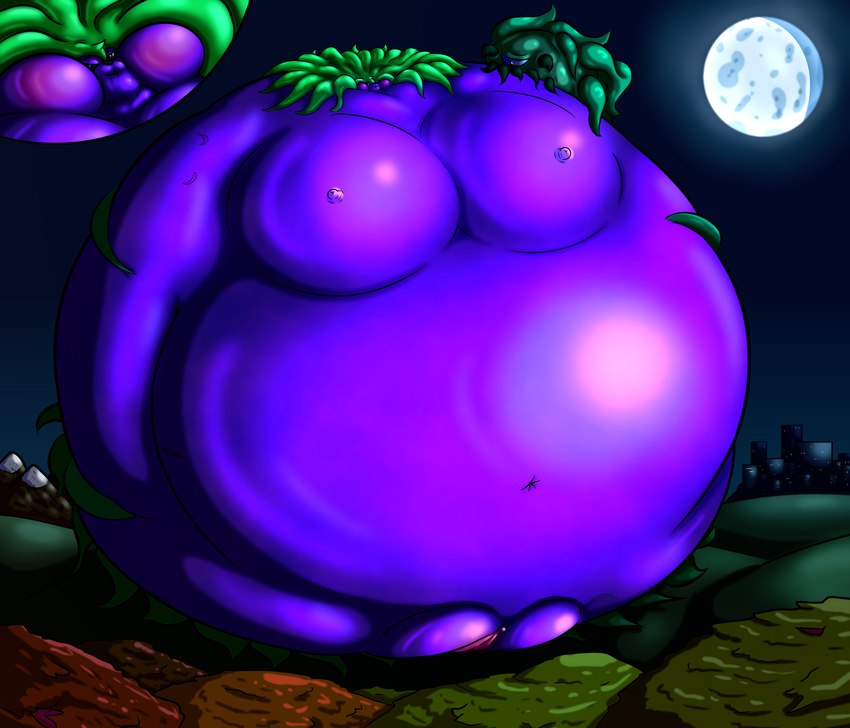 ambiguous_form anthro belly berry_juice big_belly big_breasts big_clitoris big_pussy blueberry_inflation blueberry_juice blush breast_expansion breasts cheek_bulge city clitoris expansion female food forest fruit genitals grass green_hair hair huge_belly huge_breasts huge_clitoris hyper hyper_belly hyper_breasts hyper_cheeks hyper_genitalia hyper_pussy immobile inflation juice_(beverage) magic moon mountain night nipples overweight overweight_female plant plant_transformation plump_labia pussy sky solo spherical_inflation swollen_cheeks tentacles the_dark_berry_grove tree vines what what_has_science_done where_is_your_god_now why unknown_artist aries_passadar canid canine canis mammal wolf absurd_res hi_res