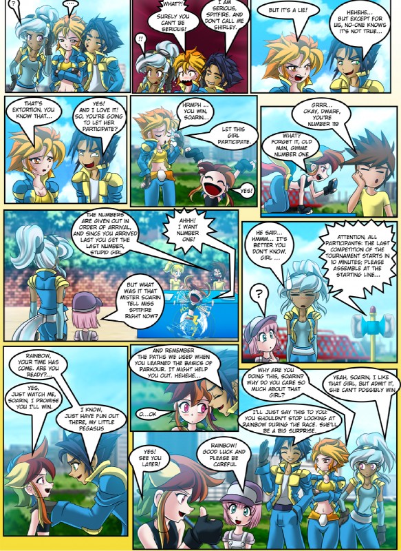 alternate_species beach blue_hair female hair humanized male multicolored_hair outside pink_hair seaside text mauroz friendship_is_magic hasbro my_little_pony fleetfoot_(mlp) fluttershy_(mlp) rainbow_dash_(mlp) soarin_(mlp) spitfire_(mlp) wonderbolts_(mlp) human mammal comic english_text hi_res