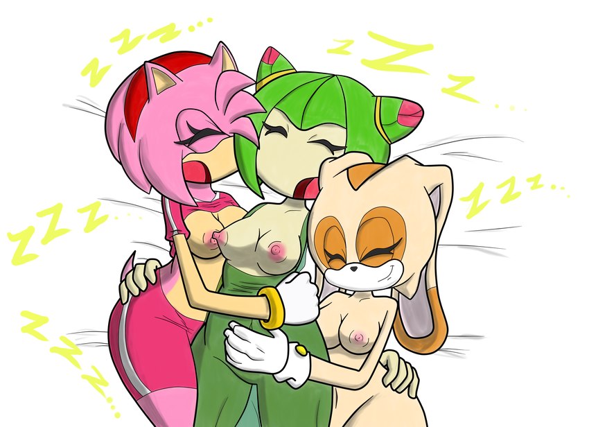 anthro bed breasts clothing eyes_closed female female/female furniture gloves group handwear nipples on_bed pink_nipples plant plant_hair pseudo_hair sleeping trio nilesprower sandunky sega sonic_the_hedgehog_(series) sonic_x amy_rose cosmo_the_seedrian cream_the_rabbit alien elemental_creature elemental_humanoid eulipotyphlan flora_fauna hedgehog humanoid lagomorph leporid mammal plant_humanoid rabbit seedrian hi_res