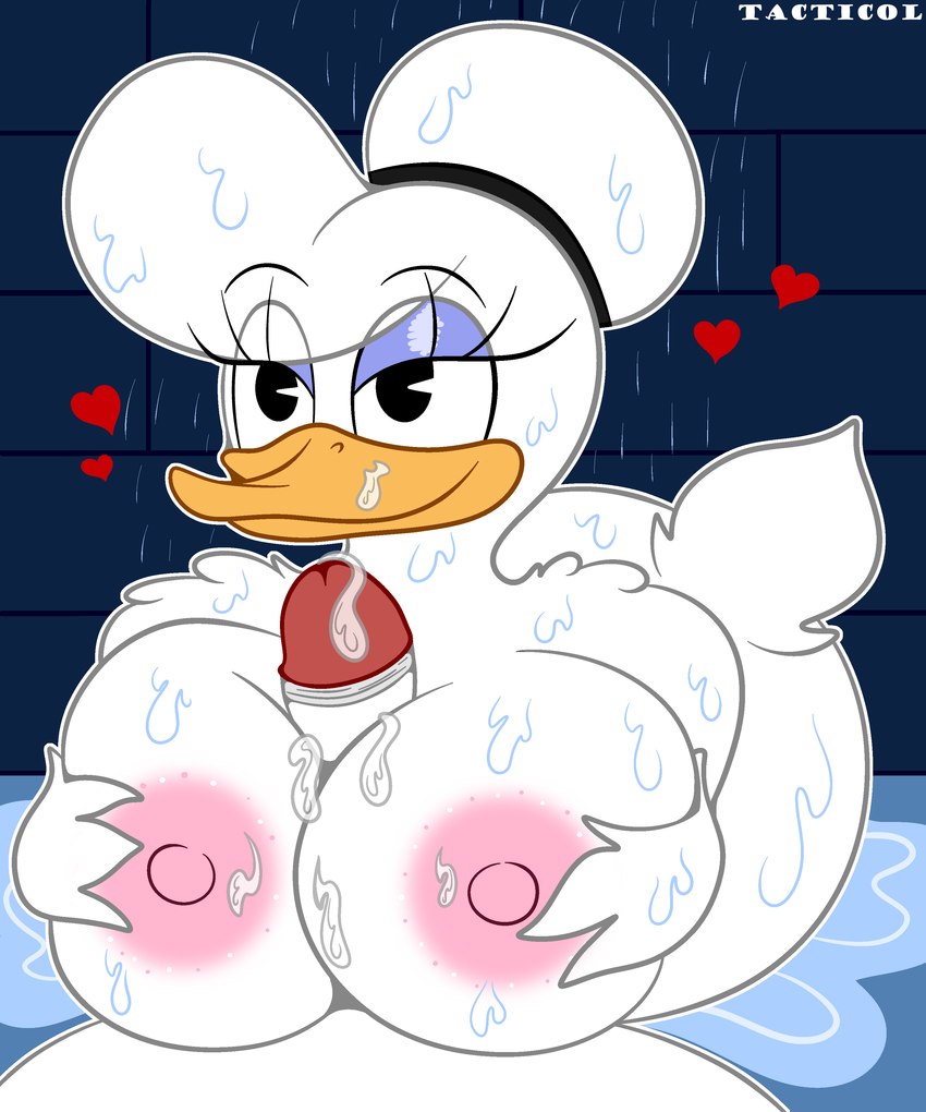 anthro avian_butt bathing bedroom_eyes big_breasts bodily_fluids breast_play breasts cum cum_on_breasts duo female genital_fluids male male/female narrowed_eyes nipples non-mammal_breasts non-mammal_nipples pov_titfuck seductive sex shower shower_sex showering titfuck colty8 disney donald's_diary daisy_duck donald_duck anatid anseriform avian bird duck 5:6 absurd_res hi_res