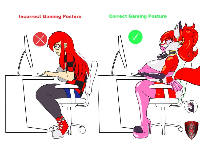 sally foxheart (correct gaming posture) created by ladyfoxheart and sealguy1