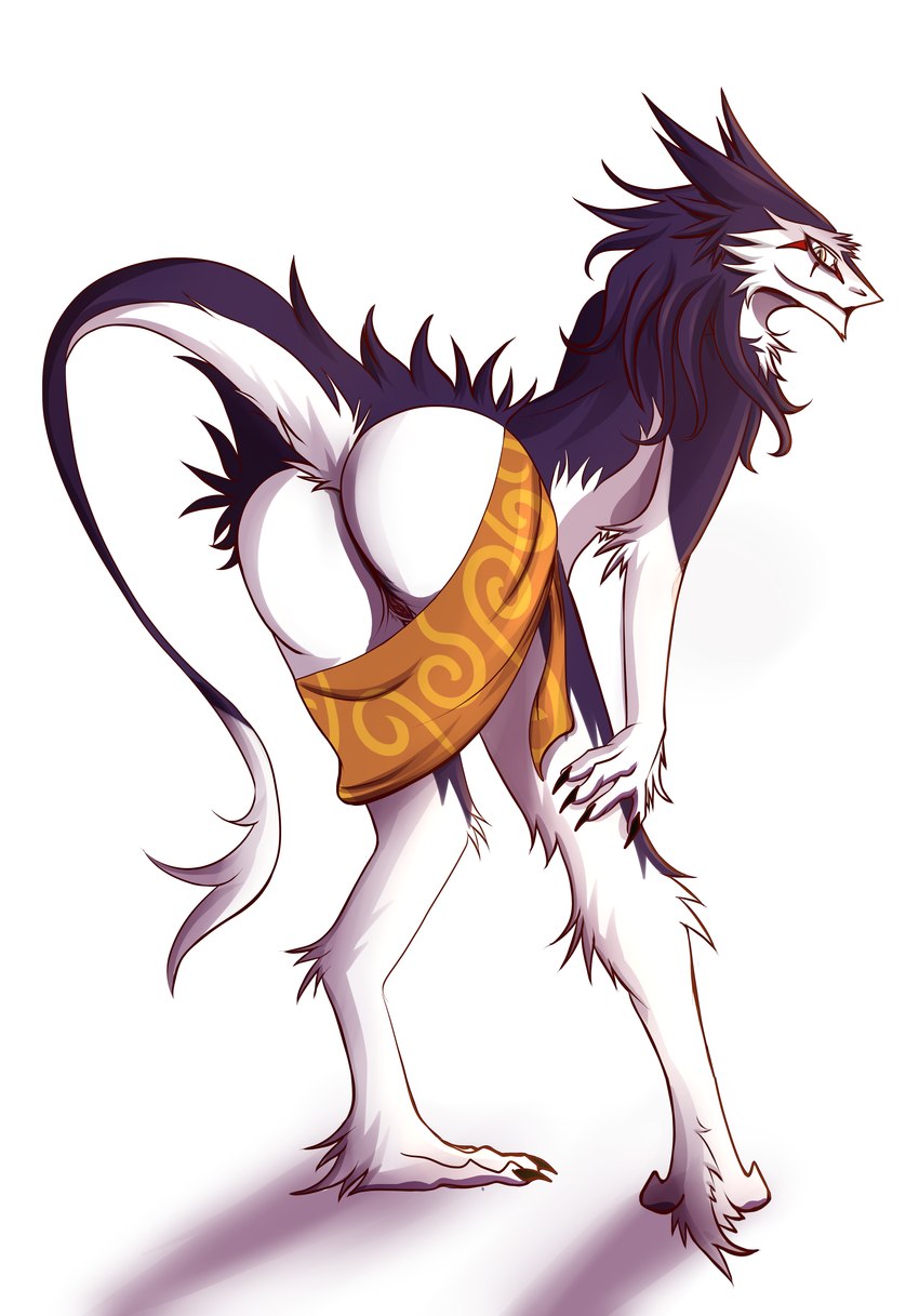 anthro bent_over butt female genitals looking_at_viewer looking_back looking_back_at_viewer mooning nude presenting presenting_hindquarters pussy raised_tail rear_view smile solo tail kanevex sitshl sergal absurd_res hi_res