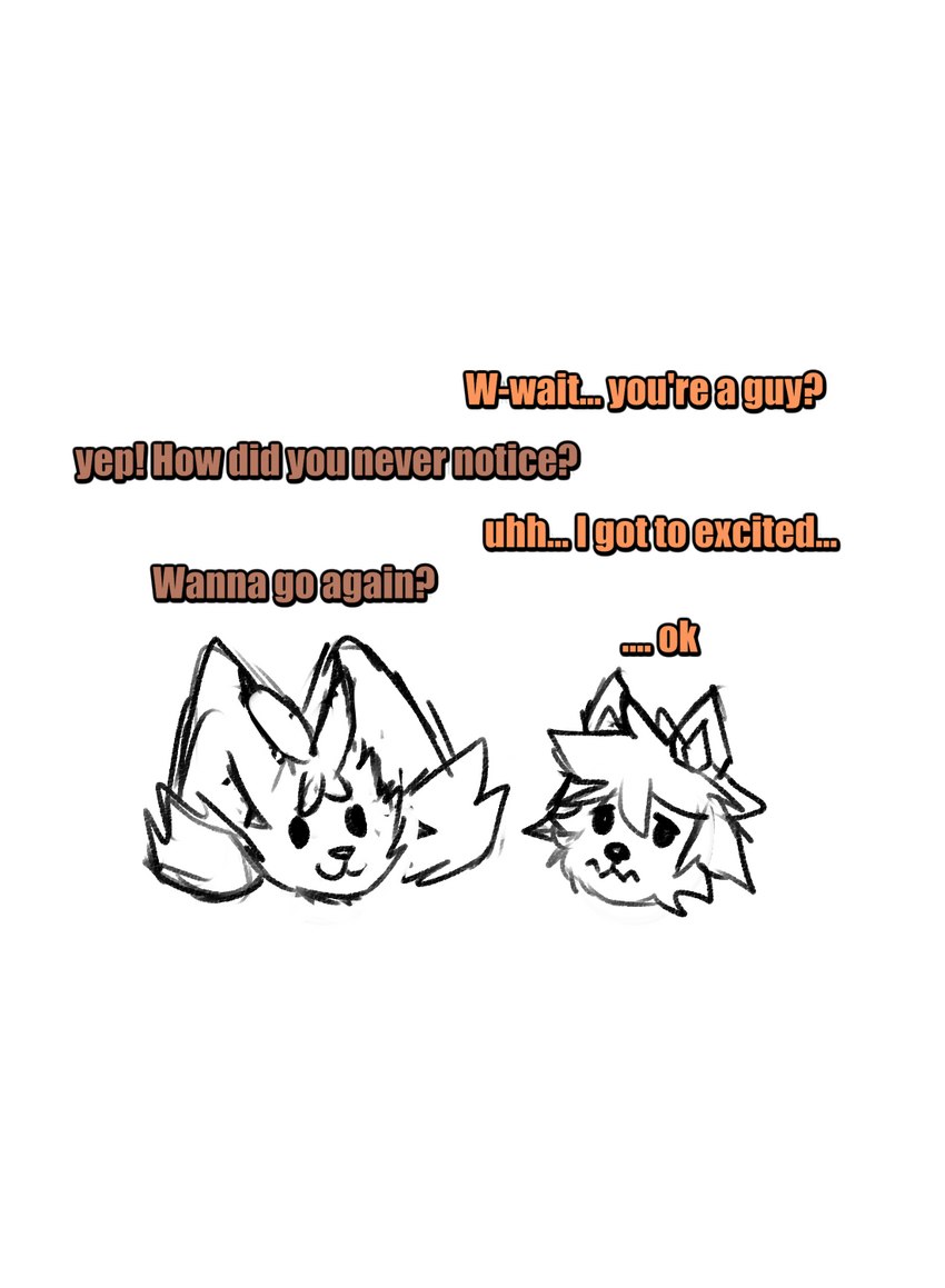 anthro dialogue duo humor male simple_background text white_background sirdoomwolf nintendo pokemon arcanine generation_1_pokemon generation_6_pokemon mega_evolution mega_lopunny pokemon_(species) english_text hi_res