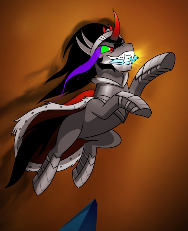 crystal_heart feral grin horn male smile solo mickeymonster friendship_is_magic hasbro my_little_pony mythology king_sombra_(mlp) equid equine mammal mythological_creature mythological_equine unicorn 2014