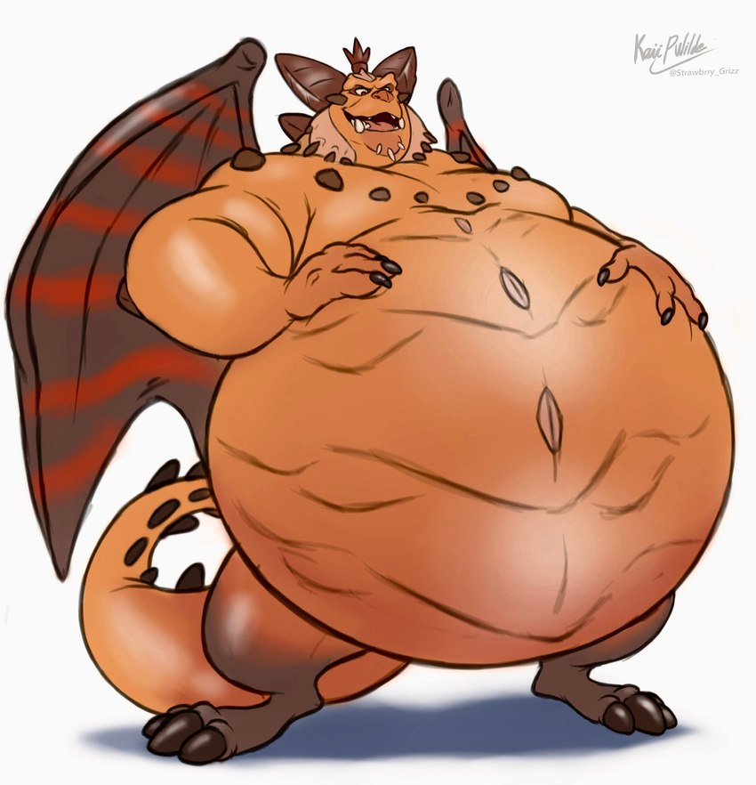 anthro belly big_belly biped feet fingers huge_belly male male_anthro nude_anthro nude_male obese obese_anthro obese_male overweight overweight_anthro overweight_male shadow simple_background solo tail teeth toes tongue white_background wings husky2paws activision mythology spyro_reignited_trilogy spyro_the_dragon magnus_(spyro) rescued_dragons_(spyro) dragon mythological_creature mythological_scalie scalie hi_res