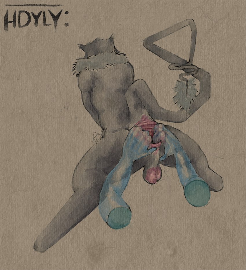 anthro anus anus_focus balls black_body black_fur digitigrade duo floating_arms floating_hands fur gaping genitals goatse logo long_tail male neck_tuft nude prehensile_tail raised_tail simple_background sitting spread_anus spread_legs spreading tail tail_anus tail_tuft text translucent translucent_body tuft hdyly seraphix cryptid ghost spirit absurd_res artist_logo artist_name english_text hi_res signature