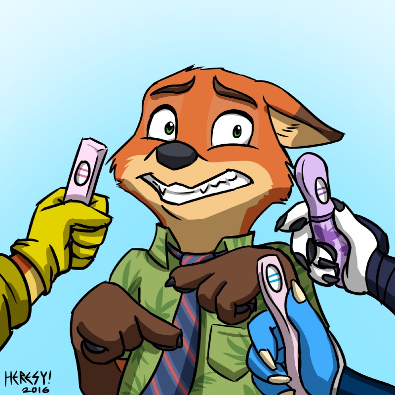 alopex, carmelita fox, krystal, and nick wilde (sony interactive entertainment and etc) created by heresy (artist)