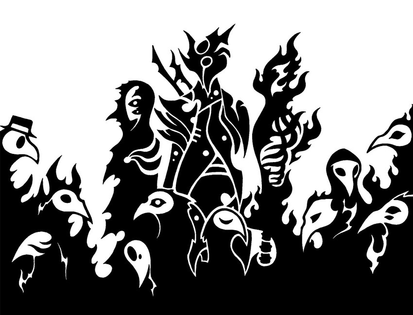 all-death, death, great death, small death, and three brothers of death (scp foundation) created by sunnyclockwork