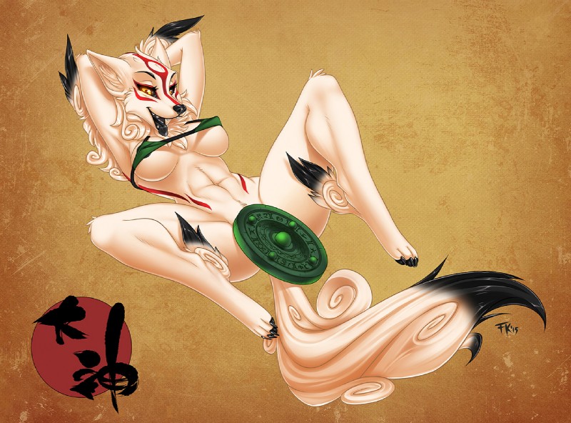 amaterasu (okami (capcom) and etc) created by fluff-kevlar