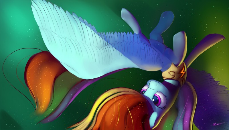 armor blue_body blue_feathers eyelashes falling feathered_wings feathers female feral green_background hair hooves mostly_nude multicolored_hair night purple_eyes rainbow_hair simple_background sky solo spread_wings star starry_sky upside_down wings auroriia friendship_is_magic hasbro my_little_pony mythology rainbow_dash_(mlp) equid equine mammal mythological_creature mythological_equine pegasus 2018 absurd_res hi_res portrait signature