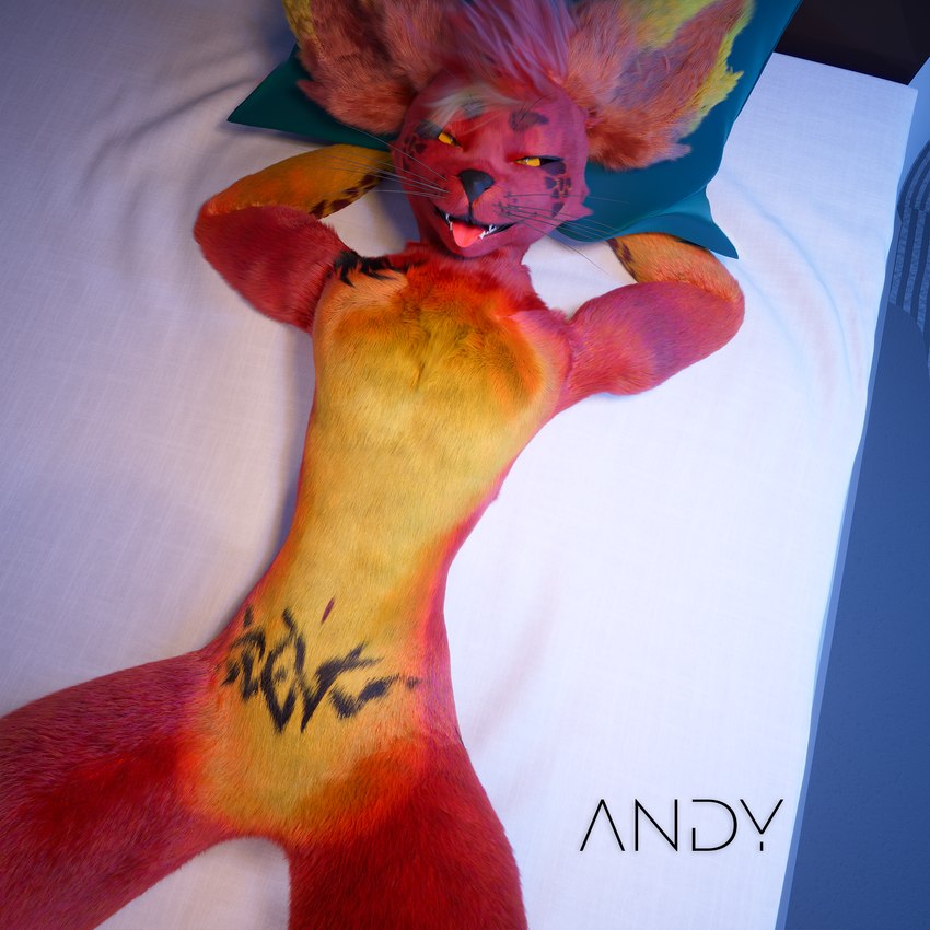 featureless_crotch fluffy fur hair male nude pose andy_avalox vrchat canid canine fox mammal rexouium 1:1 3d_(artwork) cinema_4d_(artwork) digital_media_(artwork) hi_res