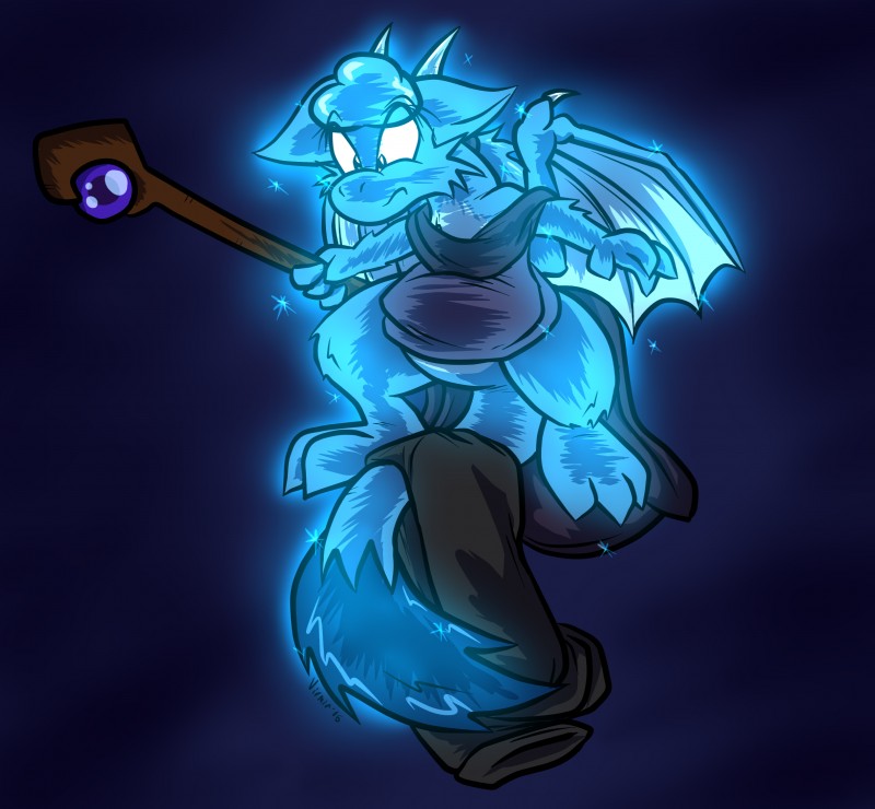 ambiguous_gender anthro blue_background blue_body bottomless cape claws clothed clothing featureless_crotch feral fluffy holding_object ice magic simple_background solo sparkles spell staff tail tail_tuft toony transformation tuft wings virmir mythology misfire dragon mythological_creature mythological_scalie scalie summon sierra_(disambiguation) 2016 absurd_res digital_drawing_(artwork) digital_media_(artwork) hi_res