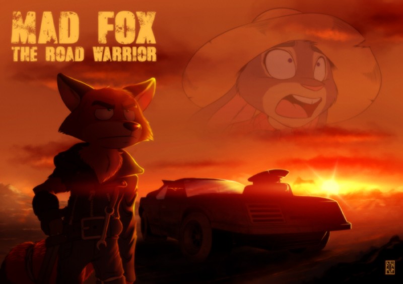 judy hopps and nick wilde (mad max 2 the road warrior and etc) created by fox-pop
