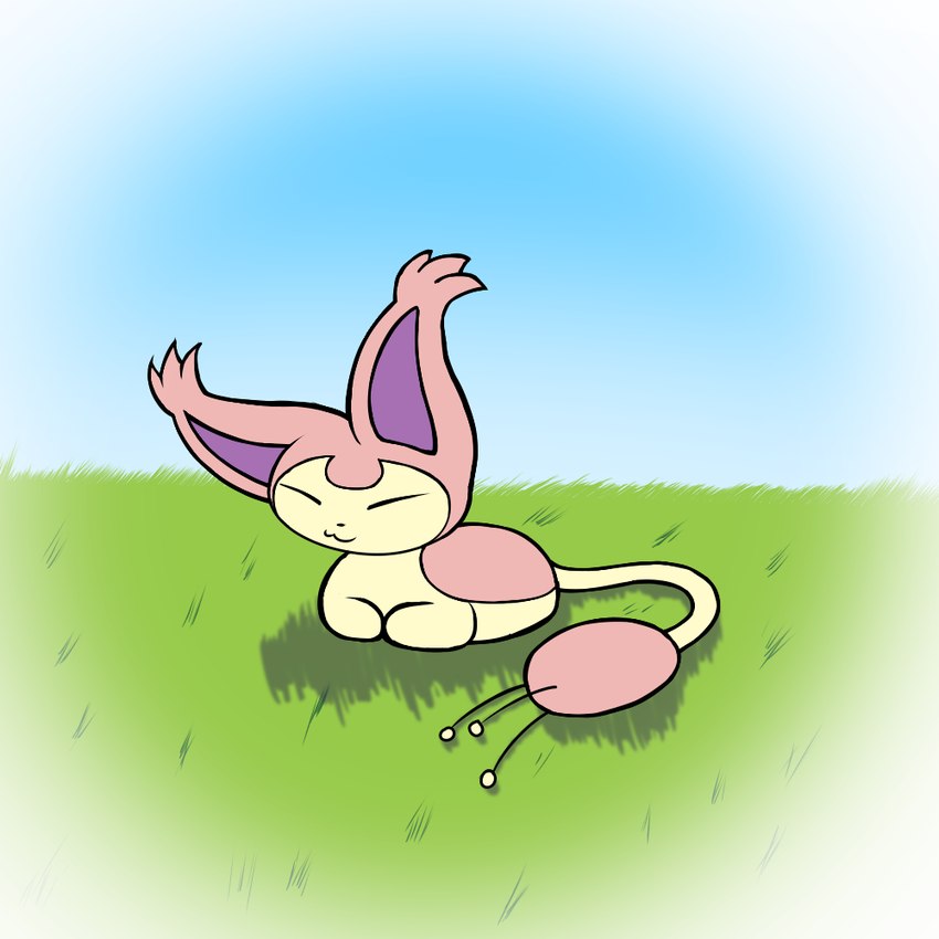 ambiguous_gender eyes_closed feral fur pink_body simple_background solo tail sheep_magik nintendo pokemon felid generation_3_pokemon mammal pokemon_(species) skitty 1:1 digital_media_(artwork)