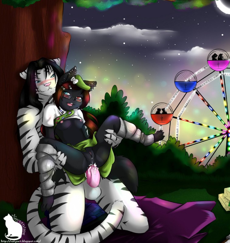 amusement_park amusement_ride anal anal_penetration anthro anthro_on_anthro anthro_penetrated anthro_penetrating anthro_penetrating_anthro balls black_body black_fur black_hair blue_eyes blush bodily_fluids bottomwear breasts carrying_another chair_position claws clothed clothing cloud cookie cum cum_drip cum_from_ass cum_in_ass cum_inside cumshot dripping duo ear_piercing ejaculation erection eyewear feet female female_penetrated ferris_wheel food from_behind_position fur genital_fluids genitals glasses green_eyes hair happy happy_sex hat headgear headwear heterochromia hindpaw interspecies kneeling larger_male leaking_cum leg_warmers legwear loli long_hair looking_back looking_down looking_pleasured male male/female male_penetrating male_penetrating_female night nipples nude open_mouth orgasm outside partially_clothed paws penetration penile penile_penetration penis penis_in_ass piercing pink_nose pussy raised_bottomwear raised_clothing raised_shirt raised_skirt raised_topwear red_hair ribbons sex shirt sitting size_difference skirt sky smaller_female smaller_penetrated smile star starry_sky stripes tail thick_penis tongue topwear upskirt_sex vaginal_fluids white_body white_fur young young_anthro young_penetrated natysanime third-party_edit girl_scout sherly_karu domestic_cat felid feline felis mammal pantherine tiger 2011 hi_res