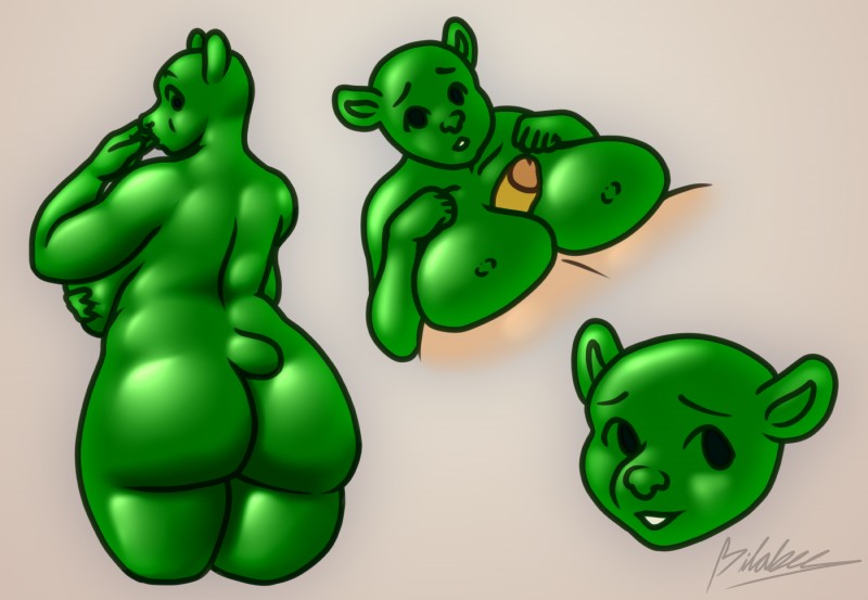 anthro big_breasts big_butt breast_play breast_squish breasts butt candy curvy_figure dessert duo erection female fingers food genitals green_body gummy_(food) gummy_bear_(food) huge_breasts huge_butt human_on_anthro humanoid_hands interspecies looking_at_viewer looking_back male male/female mature_anthro mature_female nipples nude overweight penile penis sex simple_background smile solo_focus squish thick_thighs titfuck voluptuous wide_hips bilabee bear food_creature gummy_creature human living_candy mammal 2020 digital_media_(artwork) hi_res