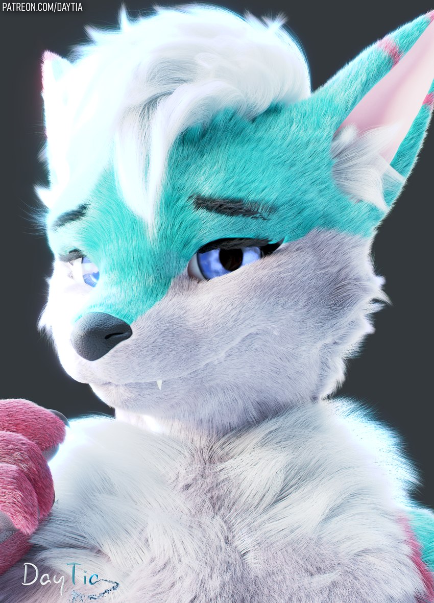 anthro fur hair male pose posed smile solo text white_body white_fur daytia c4d bjowa rexouium 3d_(artwork) absurd_res cinema_4d_(artwork) digital_media_(artwork) hi_res portrait url