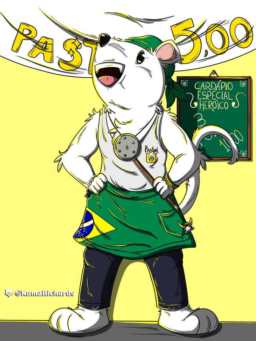 anthro apron brazilian challenge clothing food male pastry solo kuma_richards my_hero_academia principal_nezu mammal mouse murid murine rodent 3:4 absurd_res hi_res