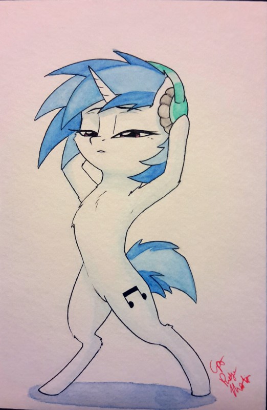 vinyl scratch (friendship is magic and etc) created by pudgeruffian