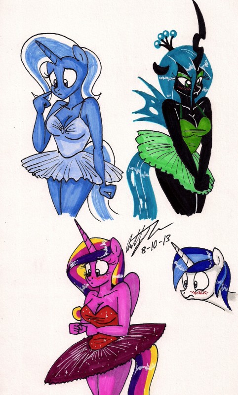 princess cadance, queen chrysalis, shining armor, and trixie (friendship is magic and etc) created by newyorkx3