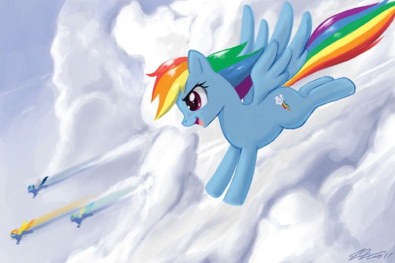 blue_body blue_feathers blue_fur cloud cutie_mark feathered_wings feathers female feral flying fur group hair multicolored_hair multicolored_tail open_mouth outside purple_eyes rainbow_hair rainbow_tail sky skyscape tail wings john_joseco friendship_is_magic hasbro my_little_pony mythology misty_fly_(mlp) rainbow_dash_(mlp) soarin_(mlp) spitfire_(mlp) wonderbolts_(mlp) equid equine mammal mythological_creature mythological_equine pegasus 3:2