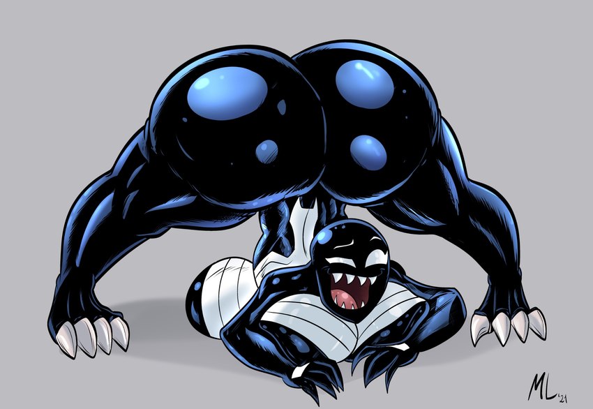 ass_up big_breasts big_butt breasts bubble_butt butt claws emblem female huge_breasts huge_butt jack-o'_pose not_furry open_mouth pose sharp_teeth smile solo teeth toe_claws ameizinglewds marvel she-venom venom_(marvel) alien alien_humanoid humanoid symbiote better_version_at_paywall hi_res