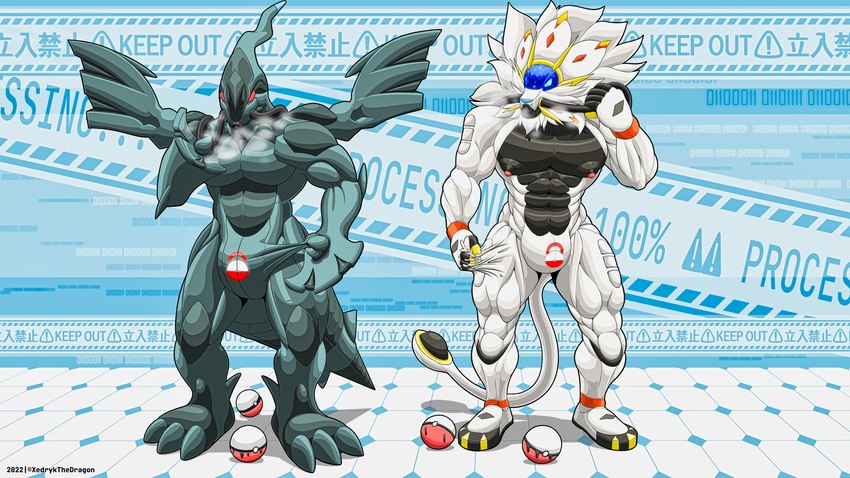 blue_background bound breath duo encasement glistening glistening_body goo_transformation latex null_bulge pokeball pokemon_transformation simple_background transformation warning_symbol xedrykthedragon nintendo pokemon generation_5_pokemon generation_7_pokemon legendary_pokemon pokemon_(species) solgaleo zekrom 16:9 absurd_res hi_res widescreen