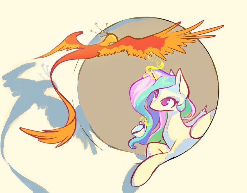 philomena and princess celestia (friendship is magic and etc) created by manicpanda