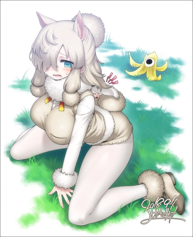 banana big_breasts blue_eyes blush bodily_fluids border bottomwear breasts clothed clothing cream_hair female food fruit hair hair_over_eye horizontal_pupils legwear one_eye_obstructed open_mouth plant pupils shirt skirt solo sweat sweatdrop teeth tights tongue topwear transparent_border vest yoshida_hideyuki kemono_friends suri_alpaca_(kemono_friends) alpaca_humanoid animal_humanoid camelid camelid_humanoid humanoid mammal mammal_humanoid 2018 alpha_channel hi_res signature watermark