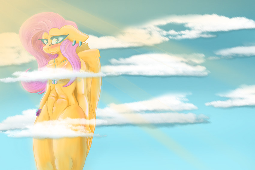 abs anthro blue_eyes blush breasts feathered_wings feathers female glistening glistening_body hair jewelry lips macro pendant piercing pink_hair shy smile solo thick_thighs wings yellow_body yellow_wings seuchenkater friendship_is_magic hasbro my_little_pony fluttershy_(mlp) equid equine mammal 3:2 digital_drawing_(artwork) digital_media_(artwork) wallpaper gynomorph_(lore)