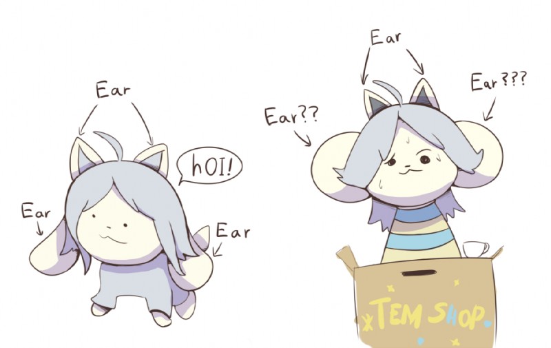 temmie (undertale (series) and etc) created by boke (artist)