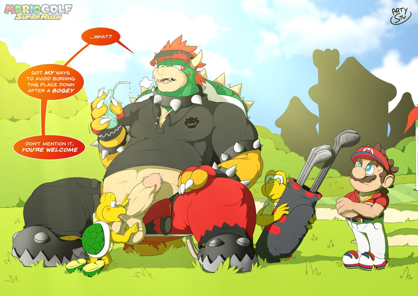 bowser and mario (mario golf: super rush and etc) created by arty stu